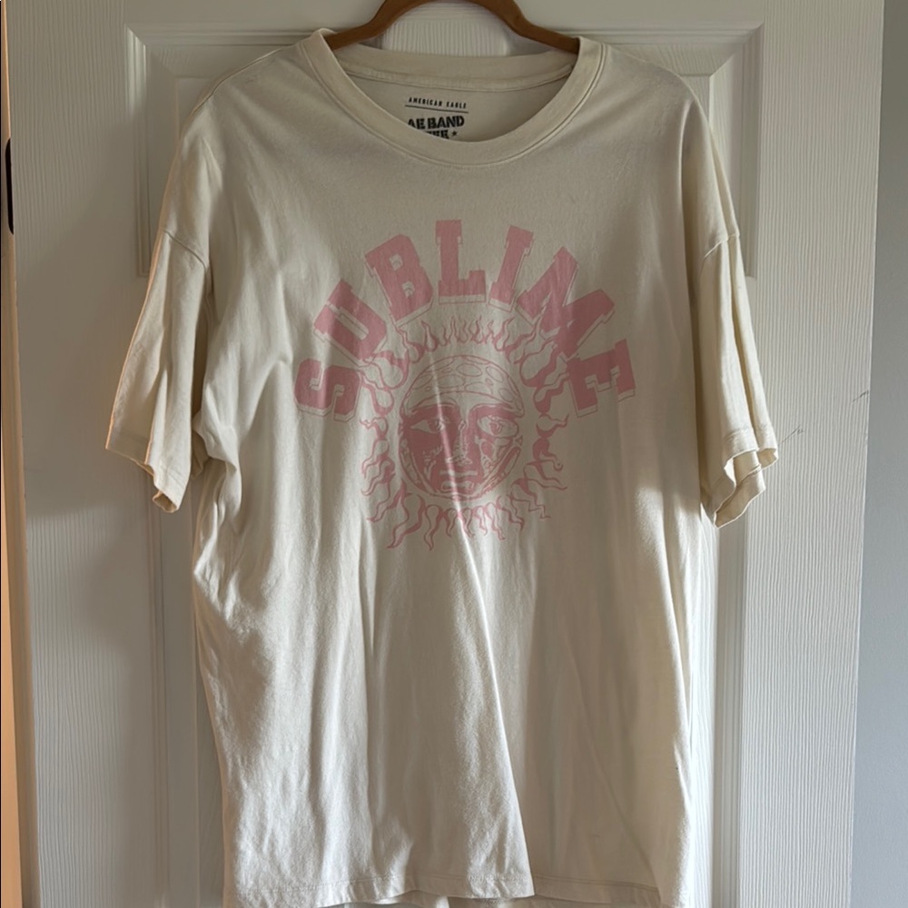 Sublime Graphic Tee in Cream and Pink